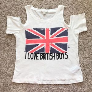 FOREVER 21 British Boys Cold Shoulder Tee